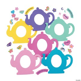 Tea Pot Shaped Picture Frame Craft Kits - Makes 12 - Foam frame crafts for kids - Party Favors