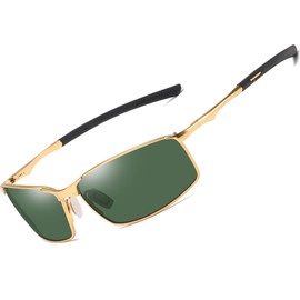 AORON Polarised Sunglasses Men's Outdoor Sports Protection Glasses UV400 Protection Driving Glasses (Golden)