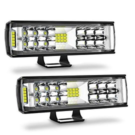 Autofeel LED Light Bar 2PCS 7 Inch 60W LED Pods Flood Spot Beam Combo Off Road Driving Fog Light for Truck ATV Boat