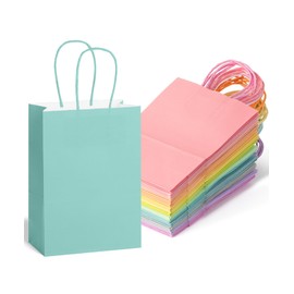 Mr. Pen- Paper Gift Bags with Handles, 32 Pack, 8.3" x 5.9" x 3.1", 16 Pastel Colors, Small Gift Bags with Handles, Party Favor Bag