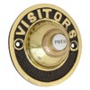 Polished Cast Brass & Black 81mm dia Visitors Bell Push