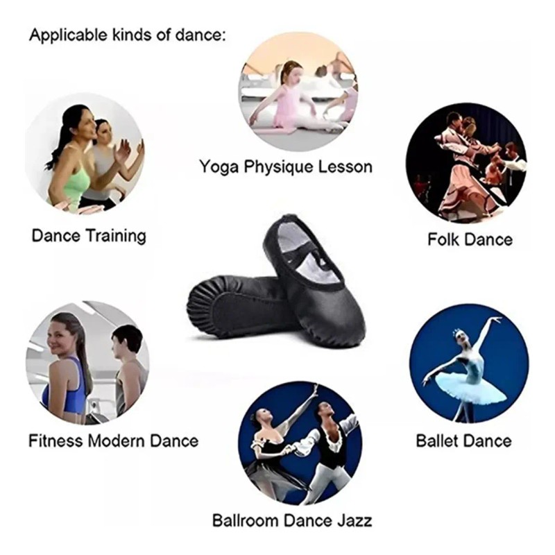 Zapatos De Ballet Para Niña Y Mujer, Piel De Pu