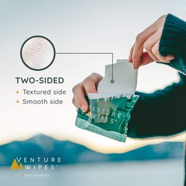 Venture Wipes Tea Tree Oil Body Wipes - Adventure Wipes for Adults - Biodegradable Cleansing With Aloe and Vitamin E - Camping Essentials - Individually Wrapped - 10 Count Bag