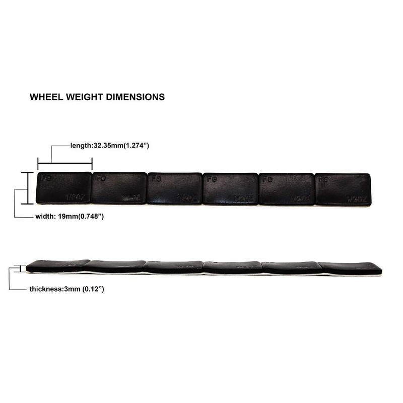 ACCRETION 1/2 Oz Black Adhesive Backed Wheel Weights (12 Oz