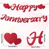 Tinoaly Happy Anniversary Banner, Pre-Strung Happy Anniversary Garland No DIY