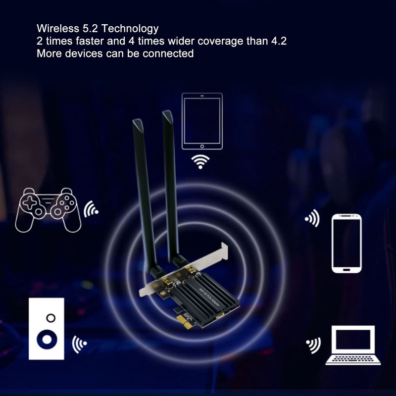 WiFi Card 6E PCIE Slot Bluetooth 5.2 5GHZ 6GHZ 2.4GHZ