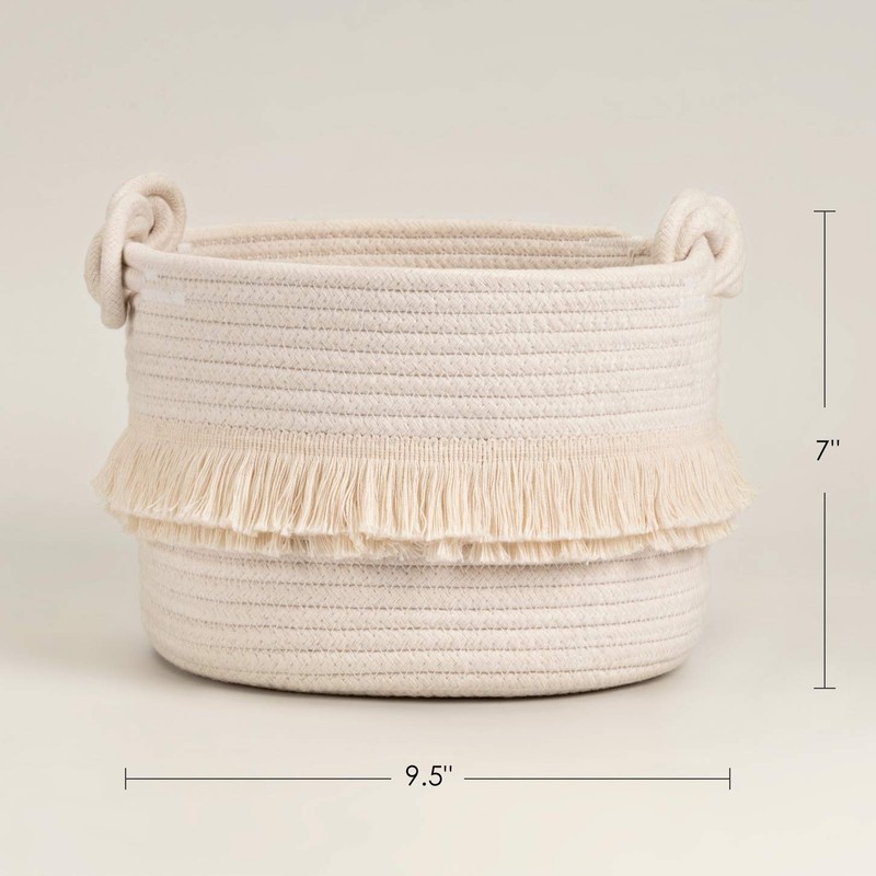 TIMEYARD TIMEYARD Small Woven Storage Baskets Cotton Rope Decorative Hamper