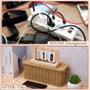 Marsui 2 Pcs Cable Management Box Synthetic Rattan Cord Organizer