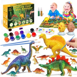 Lehoo Castle Dinosaur Painting Kit, Dinosaurs Craft Kits for Kids, DIY Dinosaurs Craft Toys Gift for Boys & Girls Age 3 4 5 6 7 8