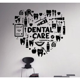 Dental Care Wall Decal Dentist Medical Vinyl Sticker Home Decor Ideas Bathroom Interior Removable Wall Art 9(dtl)