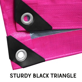 STARPYNG-12 Mil Pink/Silver 12x12 Feet Tarp-Heavy Duty Poly Tarp-Cover,Waterproof, UV Resistant, Weather Resistant, Cover Cars, Boats, Courtyards,Camping
