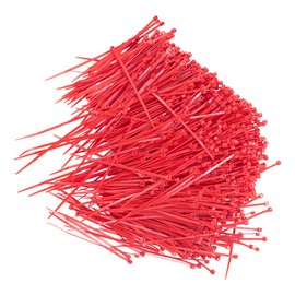 Brock 1000 Pc Bag Red Nylon 4" Cable Zip Ties Self Locking Head UV Heat Resistant Outdoor Indoor for Bundling Tag Hold Wires Cords Crafts