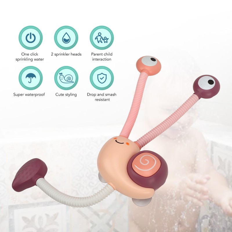 Baby Bath Shower Head Double Sprinkler Bathtub Tub Snail Shaped