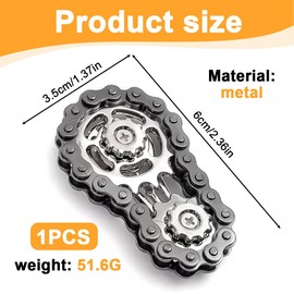 AOEVUIR Cool Gears Fidget Chain Fidget Spinner Ring Toy for Kids Adults Fidget Bike Metal Sprocket Cube EDC Novelty Stress Relief Goodie Bag Stuffer Gift