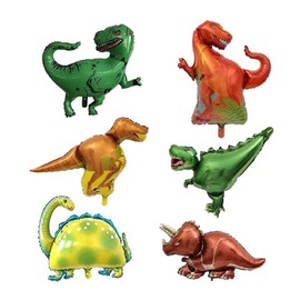 Dinosaur Balloons, Boys, Birthday Decoration, Balloons, Set of 6 Giant Dinosaurs, Aluminum Balloons, Kids Birthday Balloons, Dinosaur Toy, Dinosaur Party, Gift, (Set of 6)
