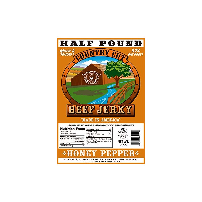 Buffalo Bills 8oz Honey Pepper Country Cut Beef Jerky Pack
