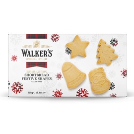 Walker’s Assorted Shortbread Cookies in Festive Shapes - Pack of 2 Shortbread Cookie Boxes - Includes Christmas Tree, Bell, Star and Santa Claus Shaped Christmas Cookies