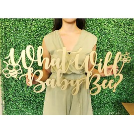 Wooden What Will Baby Bee Sign for Backdrop,Bee Themed Baby Shower Party Sign,He or She Backdrop Sign Gender Reveal Decorations,Photo Booth Prop