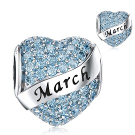 DALARAN - Abalorio de plata de ley 925 con forma de corazón para mujer, Plata esterlina Zirconia cúbica, Circonita cúbica