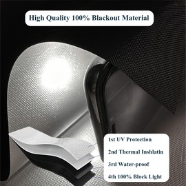 OGU 100% Blackout Shades/Blinds Rectangular for Windows, 39" x 57"Portable Blackout Curtains/No Drill Window Shades Easy to Cut Fit Cover for Bedroom, Travel, Baby Nursery, Office.