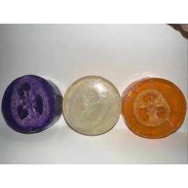 LOOFAH SOAP -  Lavender Citrus Coconut SCENT SOAP - 3.5 OZ - LOT OF 3 - NEW