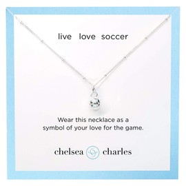 CC Sport Soccer Charm Necklace - Silver