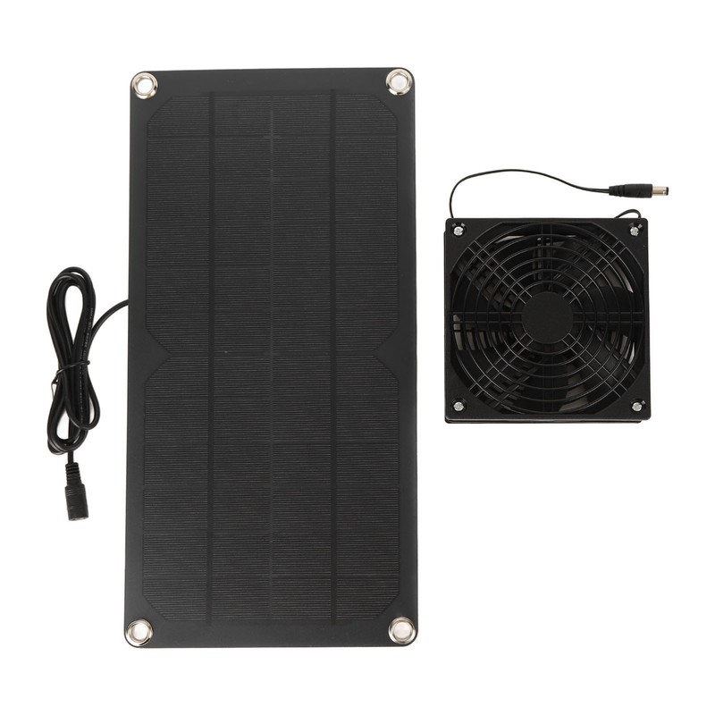 Solar Panel Fan Kit 20W Powered Mini Portable for Greenhouse