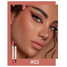 Erinde Lip Marker Wasserfester Lipliner - 2 Farben, Doppelterkopf Long Lasting Matt Lippenkonturenstifte, Liquid Highly Pigmented Lippenstift, Waterproof Makeup Lip Pencil