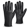 Mens Leather Gloves Cold Weather Warm Gloves with Cashmere Lined,Black,L