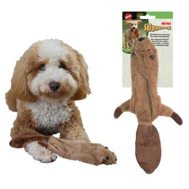 SPOT Skinneeez Beaver Dog Toy – 14" Stuffing-Free Plush Squeaky Dog Toy, Durable Interactive Toy for Small & Medium Dogs, Light to Moderate Chewers, Mess-Free Play