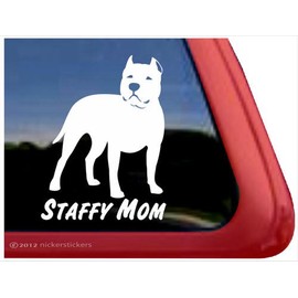Staffy Mom ~ Staffordshire Bull Terrier Vinyl Window Decal