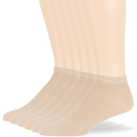 7BIGSTARS KINGDOM Men Viscose From Bamboo Ankle Sock - 6 Pack -Thin Breathable Soft Solid Seamless Low Cut- Sock Size 10-13 Shoe 9-12 L Light Beige
