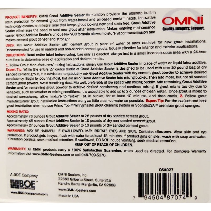 Omni Grout Additive Sealer (Clear, 70 oz)