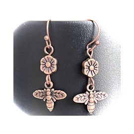 Little Copper bee Dangle Earrings Nature. Jewelry Earrings for Women #3298FE3762