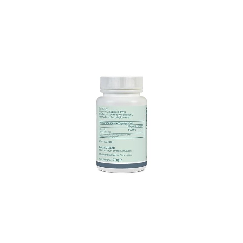 L-Lysine – 120 Capsules (1 Capsules Contains: 500 mg L-Lysine