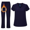 ACTIVE UNIFORMS Women's V-Neck Petite Size Scrub Set Cool Stretch