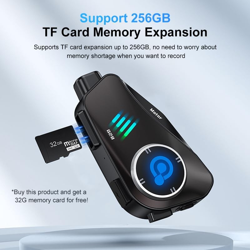 Bluetooth Motorcycle Helmet Headset with HD Action Camera 1080P Video/Photo,Hands-Free