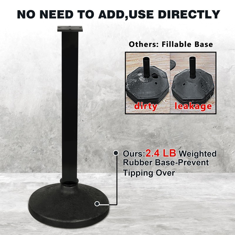 2 Pack Stanchions Post with Velvet Rope, Crowd Control Stanchions,