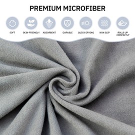 Xoofewal Yoga Towel, Hot Yoga Mat Towel with Corner Pockets, 24"x72", Microfiber Non-Slip Sweat Absorbent, Perfect for Hot Yoga, Bikram, Pilates and Yoga Mats ﻿ (Blue, 72x25 inches)