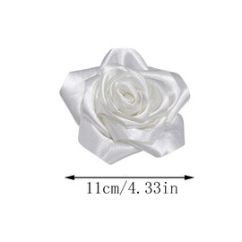 Satin Rose Flower Large Brooch Lapel Pins Handmade Fabric Flower Brooches Pin Classic for Wedding Party Dance Banquet for Women Men Dress Suit Clothes Accessories JewelryGifts 110mm, Metal, no