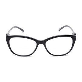 Readers.com Reading Glasses: The Ambrosia Bifocal Reader, Plastic Cat Eye Style for Women - Black, 1.50