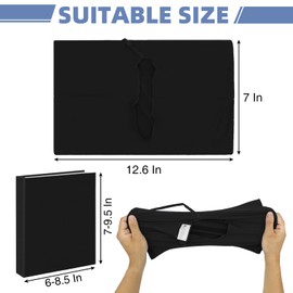 KICNIC Black Fabric Book Cover for Hardcover, 1 Pack, 6x9 Inch, Up to 8.5”x9.5”, Adjustable School Book Sleeve Protector for Teens, Stretchable Decorative Cloth Book Sox for Book Lovers