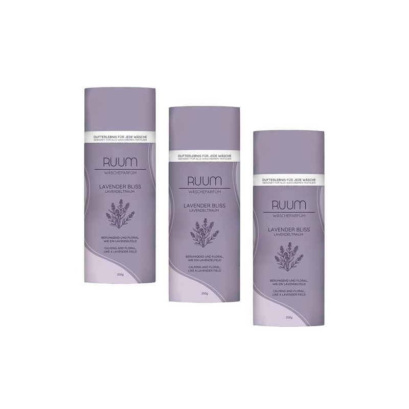 RUUM Wäscheparfüm Perlen Textilienduft Lavender Bliss (3er Pack) Je 200g