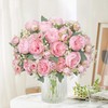 SOMYTING Peonies Artificial Flowers, Silk Flowers Faux Peonies Bouquet Fake
