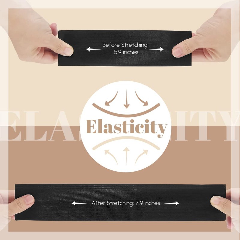 Dreamlover Black Elastic Bands for Sewing, 2 Inch x 6