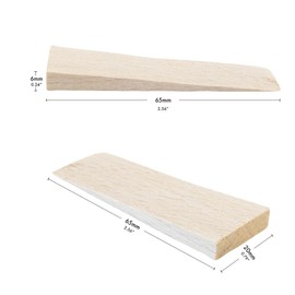 haggiy Hardwood Wedge - Wooden Wedge Set - Natural Beech Wedges - Door Stopper - Ideal for Furniture, Assembly, DIY - (LxWxH) 65 x 20 x 6 mm (10 Pcs.)