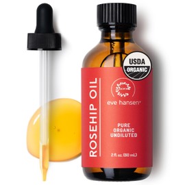 Eve Hansen Rosehip Oil for Face & Skin – Organic Cold-Pressed Rosehip Seed Oil | Hydrating & Fast-Absorbing Moisturizer | 2oz