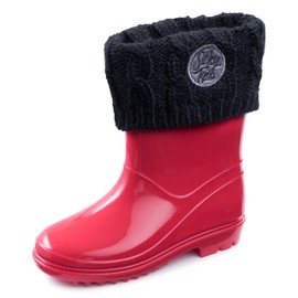 Silky Toes Kids Warm Cozy Fleece Lined Boot Liners With Cable Knit Cuff (Black, Small)