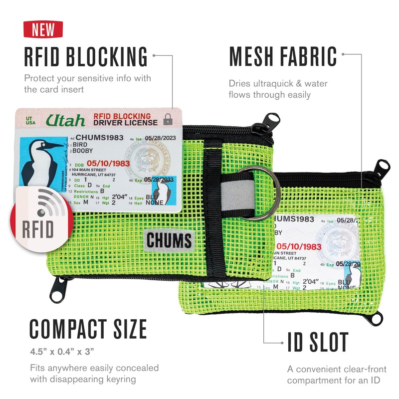 Chums Surfshorts Flow Wallet - Ultra Thin Slim Card RFID