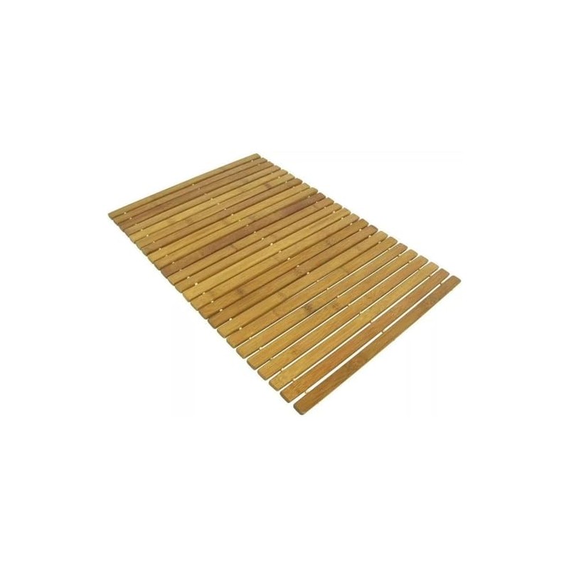 VIVAAS Bamboo Roll Up Bath Duckboard Mat 40X60 cm Non